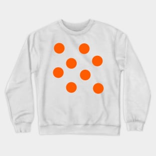 Orange on White Polka Dots Crewneck Sweatshirt